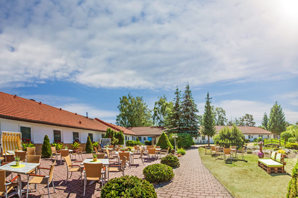 Back view of the hotel